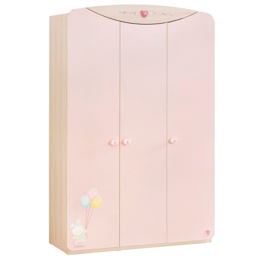 Babykamer roze 3 deurs kledingkast babykamer meisjes