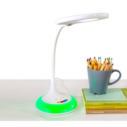 Bureaulamp wit met kleuren en dimbaar