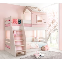 Cento Pink stapelbed bedhuisje meisjeskamer 200x90 - 200x100 cm