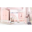 Cento Pink meisjeskamer, complete kinderkamer roze met wit, meisjesbed huis wit met roze, lichtroze meisjesbed