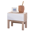 Elba nachtkast wit met hout look, nachtkastje modern landelijk