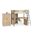 Stockholm Compact complete kinderkamer, meubels voor kleine slaapkamer, tienerkamer houtlook