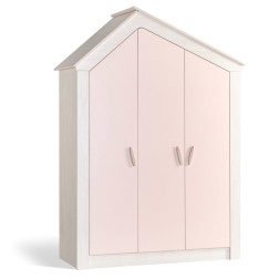 Cento Pink 3-deurs kledingkast huisje meisjeskamer